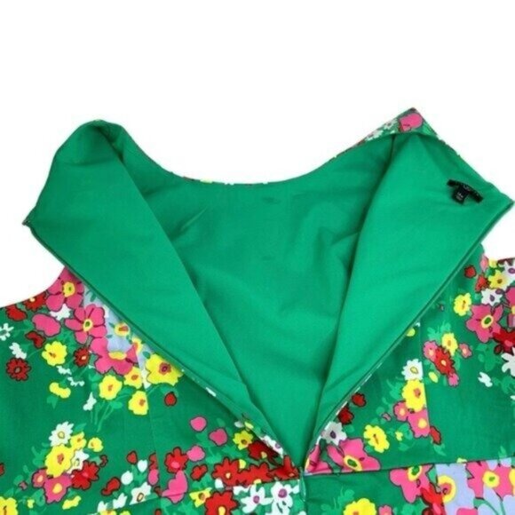 Talbots Green Floral Sleeveless Springtime Shift Dress - Picture 5 of 7